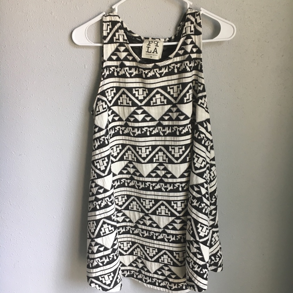 PPLA Black and White Tribal Tunic